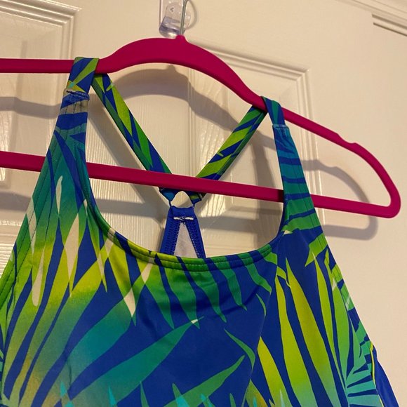 Land's End Tropical Racer Back Tankini - Picture 4 of 8